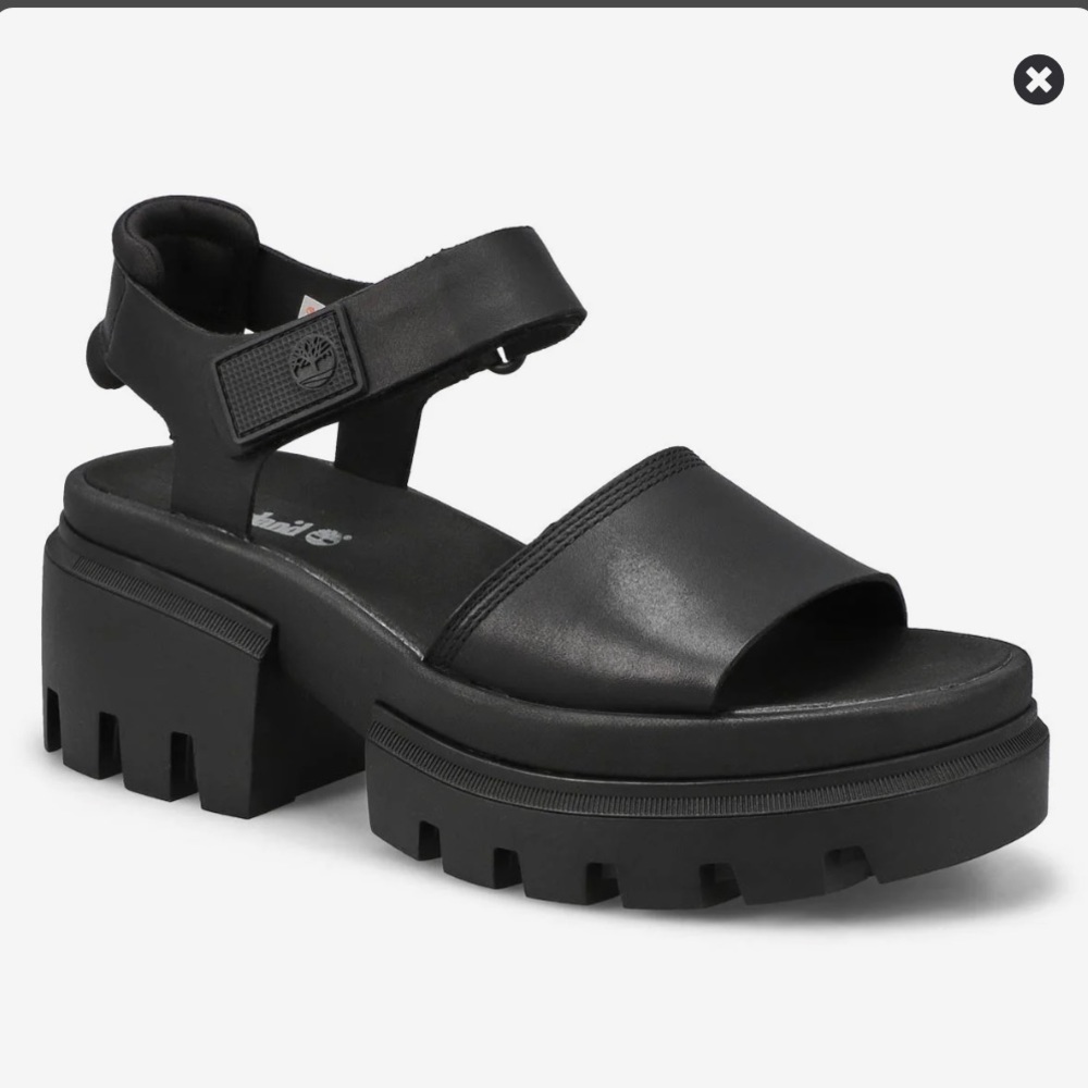 Timberland chunky sandal black leather